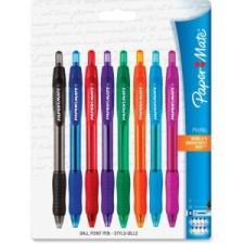 Paper Mate Profile Ballpoint Pen - Bold Pen Point Type - 1.4 mm Pen Point Size - Black, Red, Blue, Purple, Magenta, Orange, Green, Turquoise Ink - 8 / Pack
