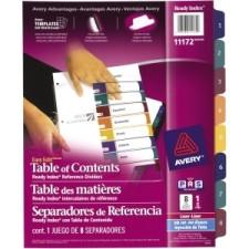 Avery Easy Edit Index Divider - 8 Tab(s) - 1 Tab(s)/Set - Multicolor