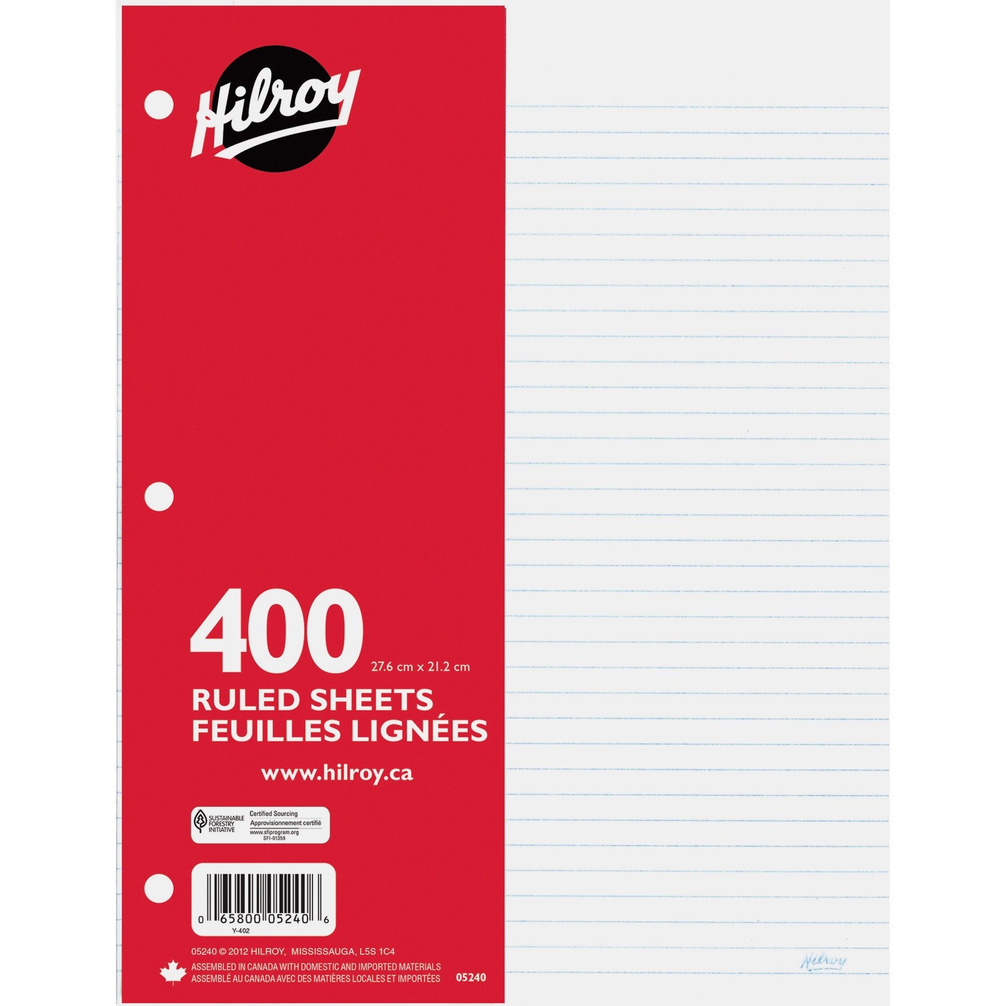 Hilroy 7mm Ruled With Margin Filler Paper Notebook - 400 Sheets