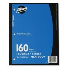 Hilroy Neatbooks One Subject Notebook - 160 Sheets - Printed 8'' (203.2 mm) x 10.5'' (266.7 mm) - Assorted Paper - Assorted Cover - 1 / Each