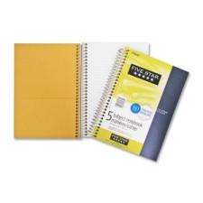 Hilroy Five Subject Notebook - 180 Sheets - Printed - Wire Bound - 6'' (152.4 mm) x 9.5'' (241.3 mm) - Assorted Paper - Poly Cover - 1Each