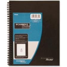 Mead Legal Rule Business Notebook - 80 Sheets - Printed - Wire Bound - 20 lb Basis Weight 6'' (152.4 mm) x 9.5'' (241.3 mm) - Black Paper - Black Cover - Linen Cover - Recycled - 1Each