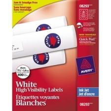 Avery Round Label - - Length20 / Sheet - Inkjet - White - 400 / Pack
