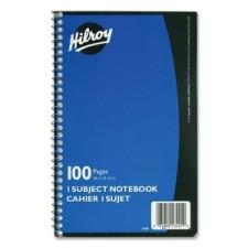 Hilroy Executive Coil One Subject Notebook - 100 Sheets - Printed - Wire Bound - 6'' (152.4 mm) x 9.5'' (241.3 mm) - Assorted Paper - 1 / Each