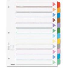 Oxford Color Coded Index Divider - 12 Tab(s)/Set - 8.50'' Divider Width x 11'' Divider Length - Letter - 3 Hole Punched - White - Assorted