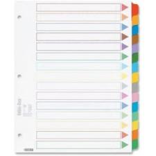 Oxford Color Coded Index Divider - 15 Tab(s)/Set - 8.50'' Divider Width x 11'' Divider Length - Letter - 3 Hole Punched - White - Assorted