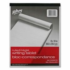 Hilroy Social Stationery Writing Tablets Notebook - 100 Sheets - Printed - 8'' (203.2 mm) x 10'' (254 mm) - White Paper - 1 / Each