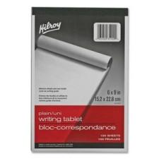 Hilroy Social Stationery Writing Tablets Notebook - 100 Sheets - Plain - 6'' (152.4 mm) x 9'' (228.6 mm) - White Paper - 1 / Each