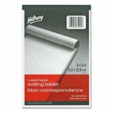 Hilroy Social Stationery Writing Tablets Notebook - 100 Sheets - Printed - 6'' (152.4 mm) x 9'' (228.6 mm) - White Paper - 1 / Each