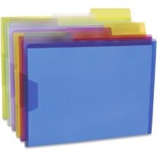 Pendaflex Poly View Folders - Letter - 8 1/2'' x 11'' Sheet Size - 1/3 Tab Cut - Poly - Blue, Magenta, Yellow, Purple, Lime, Ice - 6 / Pack