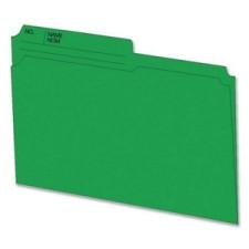 Hilroy Colored File Folder - Letter - 8 1/2'' x 11'' Sheet Size - 1/2 Tab Cut - 10.5 pt. Folder Thickness - Green - Recycled - 100 / Box