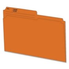 Hilroy Colored Top Tab File Folders - Letter - 1/2 Tab Cut - 10.5 pt. Folder Thickness - Orange - Recycled - 100 / Box