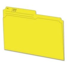 Hilroy Colored Top Tab File Folder - Letter - 8 1/2'' x 11'' Sheet Size - 1/2 Tab Cut - 10.5 pt. Folder Thickness - Yellow - Recycled - 100 / Box