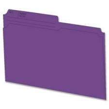 Hilroy Colored Top Tab File Folder - Letter - 8 1/2'' x 11'' Sheet Size - 1/2 Tab Cut - 10.5 pt. Folder Thickness - Purple - Recycled - 100 / Box