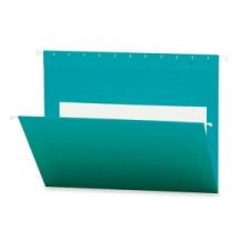 Smead Hanging File Folder with Interior Pocket 64425 - Letter - 9 1/4'' x 11 3/4'' Sheet Size - Inside Front & Back Pocket(s) - Aqua - Recycled - 25 / Box