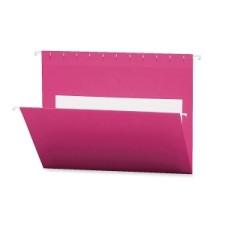 Smead Hanging File Folder with Interior Pocket 64429 - Letter - 9 1/4'' x 11 3/4'' Sheet Size - Inside Front & Back Pocket(s) - Dark Pink - Recycled - 25 / Box