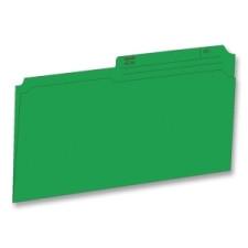 Hilroy Colored Top Tab File Folder - Legal - 8 1/2'' x 14'' Sheet Size - 1/2 Tab Cut - 10.5 pt. Folder Thickness - Green - Recycled - 100 / Box