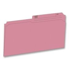 Hilroy Colored Top Tab File Folder - Legal - 8 1/2'' x 14'' Sheet Size - 1/2 Tab Cut - 10.5 pt. Folder Thickness - Pink - Recycled - 100 / Box