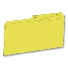 Hilroy Colored Top Tab File Folder - Legal - 8 1/2'' x 14'' Sheet Size - 1/2 Tab Cut - 10.5 pt. Folder Thickness - Yellow - Recycled - 100 / Box
