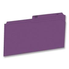 Hilroy Colored Top Tab File Folder - Legal - 8 1/2'' x 14'' Sheet Size - 1/2 Tab Cut - 10.5 pt. Folder Thickness - Purple - Recycled - 100 / Box