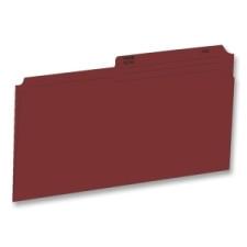 Hilroy Colored Top Tab File Folder - Legal - 8 1/2'' x 14'' Sheet Size - 1/2 Tab Cut - 10.5 pt. Folder Thickness - Burgundy - Recycled - 100 / Box