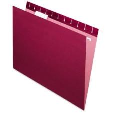 Pendaflex Oxford Hanging File Folder - Letter - 8 1/2'' x 11'' Sheet Size - 1/5 Tab Cut - Burgundy - Recycled
