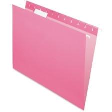 Pendaflex Oxford Colored Hanging File Folder - Letter - 8 1/2'' x 11'' Sheet Size - 1/5 Tab Cut - Pink - Recycled - 25 / Box