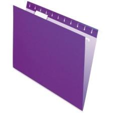 Pendaflex Oxford Colored Hanging File Folder - Letter - 8 1/2'' x 11'' Sheet Size - 1/5 Tab Cut - Violet - Recycled - 25 / Box