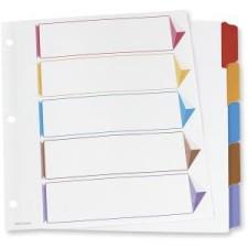 Oxford Color Coded Index Divider - 5 Tab(s)/Set - 8.50'' Divider Width x 11'' Divider Length - Letter - 3 Hole Punched - White - Assorted