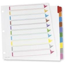 Oxford Color Coded Index Divider - 10 Tab(s)/Set - 8.50'' Divider Width x 11'' Divider Length - Letter - 3 Hole Punched - White - Assorted