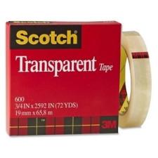 3M Scotch Glossy Transparent Tape - 0.71'' (18 mm) Width x 72.2 yd (66 m) Length - 3'' Core - Photo-safe, Moisture Resistant, Stain Resistant - 1 Each