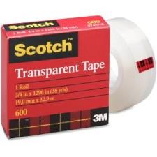 3M Scotch Glossy Transparent Tape - 0.75'' (19 mm) Width x 36 yd (32.9 m) Length - 1'' Core - Photo-safe, Moisture Resistant, Stain Resistant - 1 Each