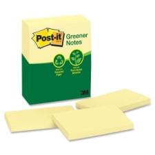 Post-it Plain Recycled Notes - 3'' x 5'', Canary Yellow, 1 pad