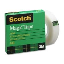 3M Scotch Magic Transparent Tape - 0.50'' (12.7 mm) Width x 36 yd (32.9 m) Length - 1'' Core - Non-yellowing, Split Resistant, Tear Resistant, Repositionable, Writable Surface, Photo-safe - 1