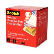 3M Scotch Book Transparent Tape - 3'' (76.2 mm) Width x 15 yd (13.7 m) Length - 3'' Core - Writable Surface - 1 Each