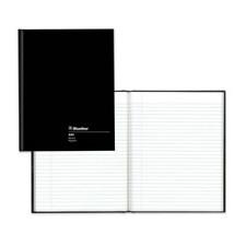 Blueline Hard Cover Composition Book - 144 Pages - Printed - Perfect Bound 9.3'' (235 mm) x 7.3'' (184.2 mm) - White Paper - Black Cover - Recycled - 1Each