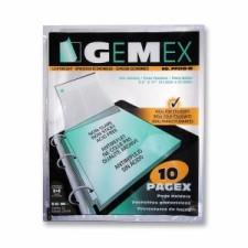 Gemex Sheet Protector - 0'' Thickness - For Letter 8.5'' x 11'' Sheet - Ring Binder - Rectangular - Polypropylene - 10 / Pack