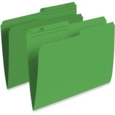 Pendaflex Single Top Vertical Colored File Folder - Letter - 8 1/2'' x 11'' Sheet Size - 1/2 Tab Cut - 10.5 pt. Folder Thickness - Green - Recycled - 100 / Box