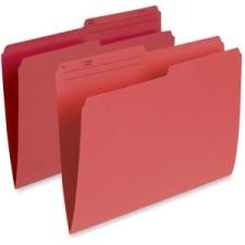 Pendaflex Single Top Vertical Colored File Folder - Letter - 8 1/2'' x 11'' Sheet Size - 1/2 Tab Cut - 10.5 pt. Folder Thickness - Red - Recycled - 100 / Box
