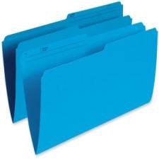 Pendaflex Single Top Vertical Colored File Folder - Legal - 8 1/2'' x 14'' Sheet Size - 1/2 Tab Cut - 10.5 pt. Folder Thickness - Blue - Recycled - 100 / Box