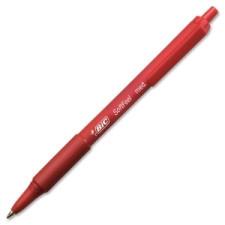 BIC SoftFeel Retractable Ball Pen - Medium Pen Point Type - Red Ink - Red Barrel - 1 Dozen