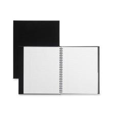 Winnable Classic Coil Hard-Covered Notebook with Pockets - 152 Sheets - Printed - Coilock - Front Ruling Surface - 11'' (279.4 mm) x 8.5'' (215.9 mm) - Black Paper - 1Each