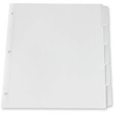 Oxford Heavy Duty Plain Tab Loose Leaf Index Divider - 5 - 8.50'' Divider Width x 11'' Divider Length - Letter - White Plastic Tab - 5 / Set