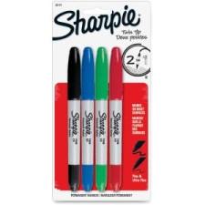 Sharpie Twin Tip Permanent Marker - Fine, Extra Fine Marker Point Type - 1 mm, 0.3 mm Marker Point Size - Point Marker Point Style - Black, Red, Blue, Green Ink