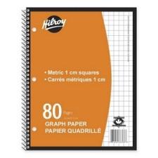 Hilroy Metric Graph Paper Coil Notebook - 80 Sheets - Printed - Coilock - Front Ruling Surface - 8'' (203.2 mm) x 10.5'' (266.7 mm) - White Paper - 1Each