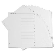 Sparco Table Of Contents Quick Index Divider - 12 - Tab(s)Printed January to December - 8.50'' Divider Width x 11'' Divider Length - Letter - 3 Hole Punched - White - White - 12 / Set
