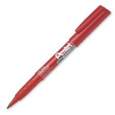 Pentel Fine Line Fibre Tipped Permanent Marker - Fine Marker Point Type - 0.8 mm Marker Point Size - Red Ink - 12/Box