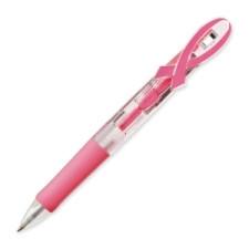 Zebra Pen Breast Cancer Awareness Ballpoint Pen - Fine Point, 0.7 mm, Refillable, Black/Red Ink, Pink Barrel, 1 Each