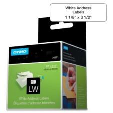 Dymo 30251 LabelWriter Address Label - Permanent Adhesive - ''3 1/2'' Width x 1 1/8'' Length - 130 / Roll - Rectangle - Direct Thermal - White - Paper - 260 / Box
