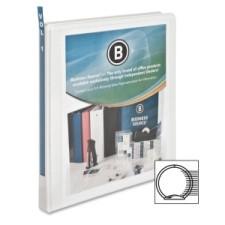Business Source Standard Presentation Binder - 1/2'' Binder Capacity - Letter - 8 1/2'' x 11'' Sheet Size - 25 Sheet Capacity - 3 x Ring Fastener(s) - 1 Internal Pocket(s) - White - 1 Each